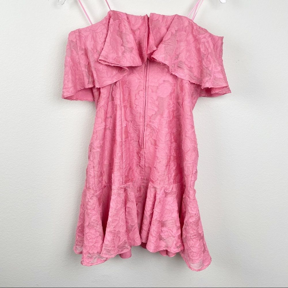 Pink Ruffle Strapless Dress - Picture 3 of 9